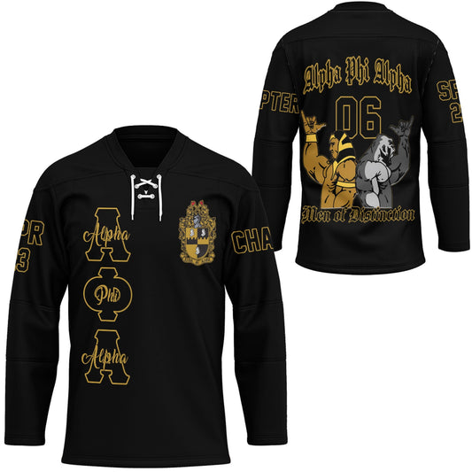 Getteestore Hockey Jersey - (Custom) Alpha Phi Alpha Hand Sign Fraternity A31