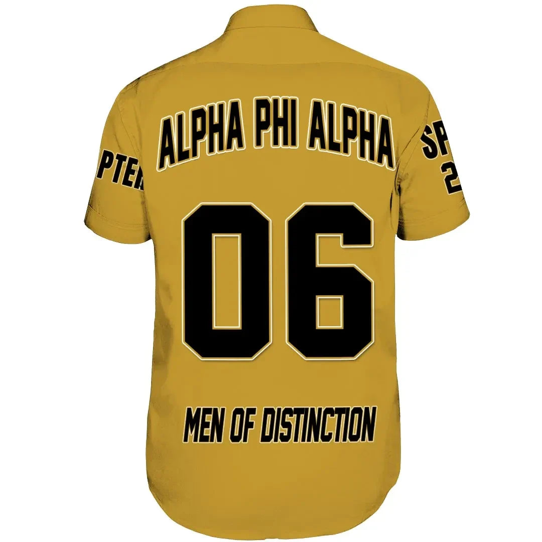 (Custom) GetteeStore Shirt - Alpha Phi Alpha (Gold) Short Sleeve Shirt A31