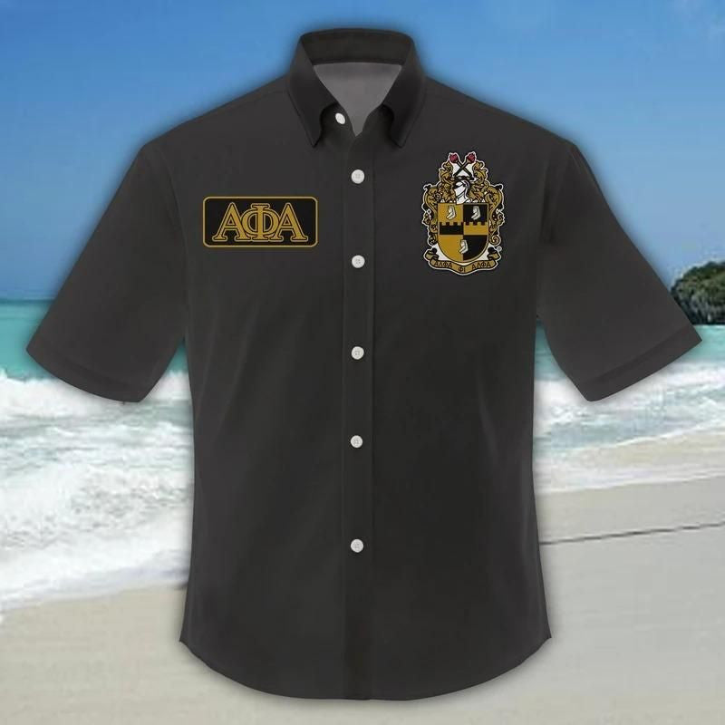 Black And Gold Alpha Phi Alpha Giza Short Sleeve Shirt J5
