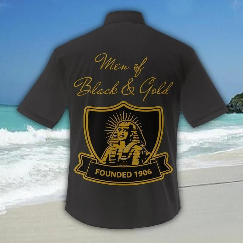 Black And Gold Alpha Phi Alpha Giza Short Sleeve Shirt J5