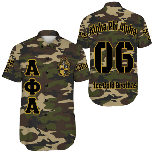 (Custom) GetteeStore Shirt - Alpha Phi Alpha Camouflage Short Sleeve Shirt A31