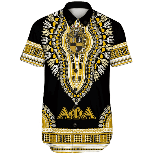 GetteeStore Shirt - Alpha Phi Alpha Dashiki Short Sleeve Shirt A31