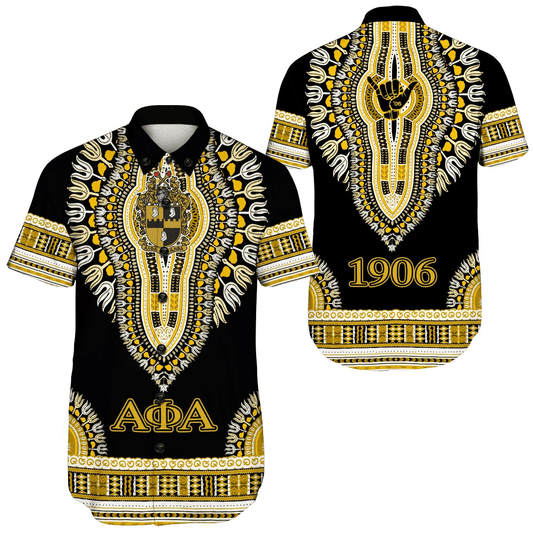 GetteeStore Shirt - Alpha Phi Alpha Dashiki Short Sleeve Shirt A31