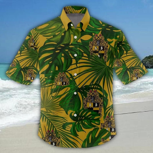Tropical Leaves Alpha Phi Alpha Short Sleeve Shirt J5