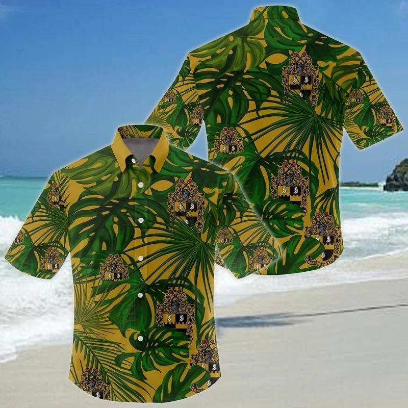 Tropical Leaves Alpha Phi Alpha Short Sleeve Shirt J5