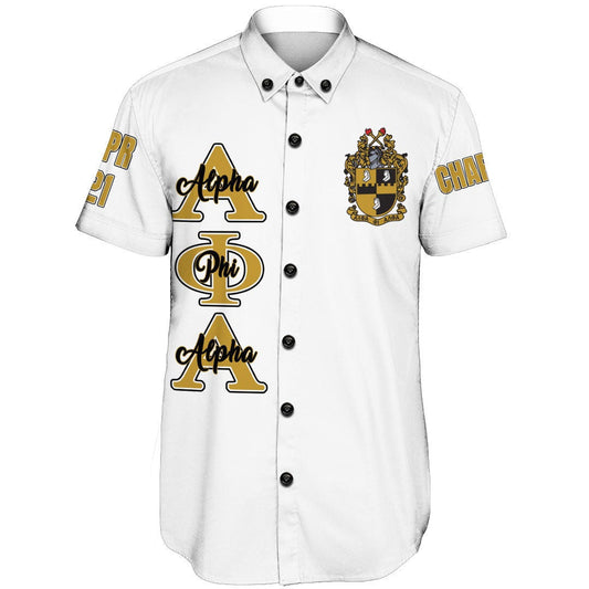 (Custom) Getteestore Short - Alpha Phi Alpha ( White ) Short Sleeve Shirt A31
