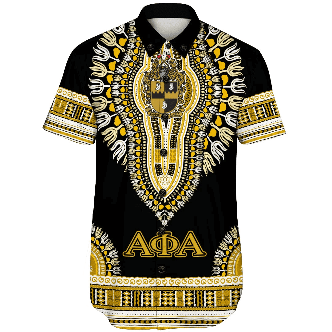 Gettee Shirt - Alpha Phi Alpha Dashiki Short Sleeve Shirt A31