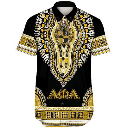 Gettee Shirt - Alpha Phi Alpha Dashiki Short Sleeve Shirt A31