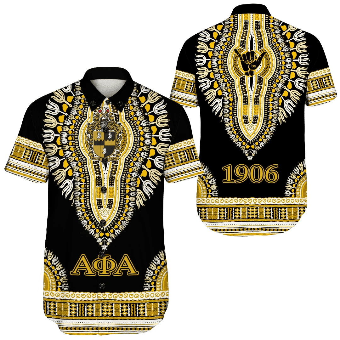 Gettee Shirt - Alpha Phi Alpha Dashiki Short Sleeve Shirt A31