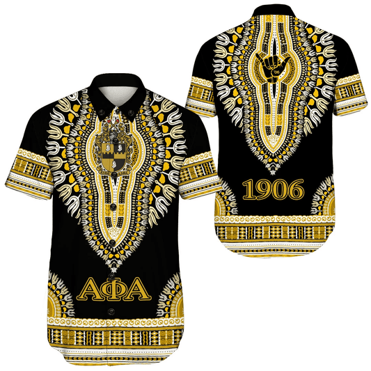 Gettee Shirt - Alpha Phi Alpha Dashiki Short Sleeve Shirt A31