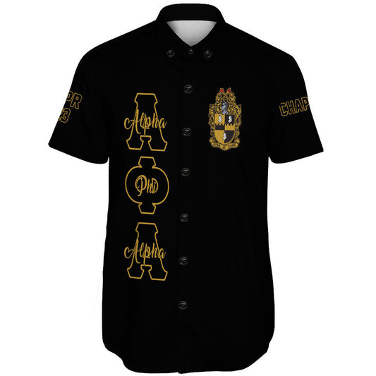 Getteestore Short Sleeve Shirt - (Custom) Alpha Phi Alpha Hand Sign Fraternity A31