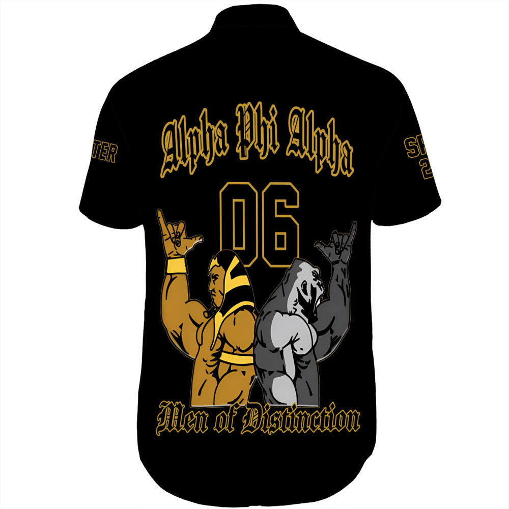 Getteestore Short Sleeve Shirt - (Custom) Alpha Phi Alpha Hand Sign Fraternity A31