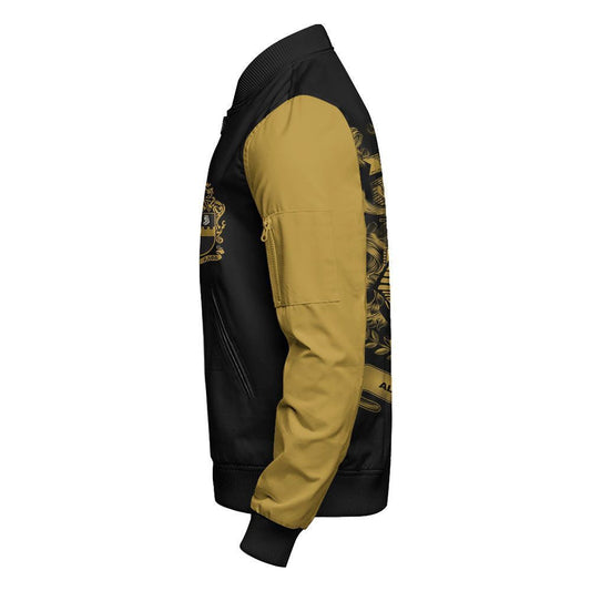 GetteeStore Jacket - Royal Alpha Phi Alpha Sleeve Zip Bomber Jacket J5