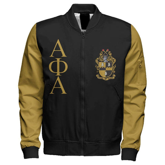Royal Alpha Phi Alpha Sleeve Zip Bomber Jacket