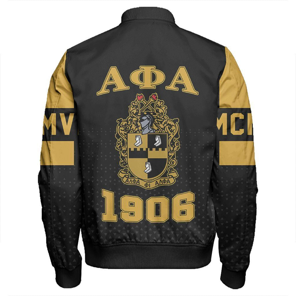 MCM Alpha Phi Alpha Sleeve Zip Bomber Jacket