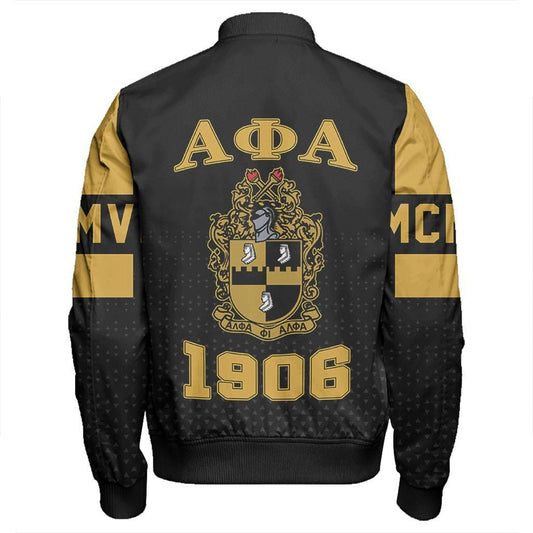 MCM Alpha Phi Alpha Sleeve Zip Bomber Jacket