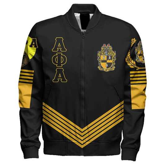 Pharaoh King Alpha Phi Alpha Sleeve Zip Bomber Jacket