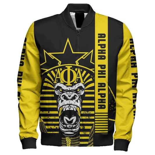 King Kong Alpha Phi Alpha Sleeve Zip Bomber Jacket