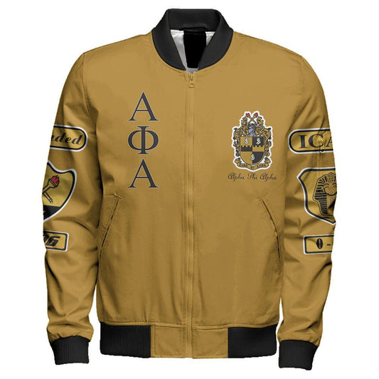 Osix Alpha Phi Alpha Sleeve Zip Bomber Jackett