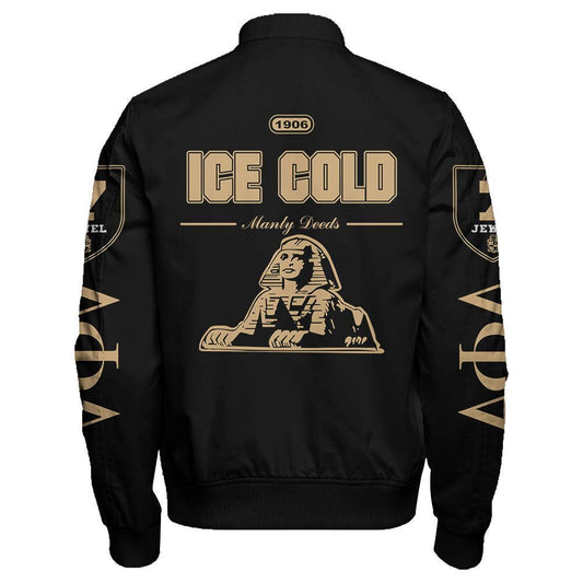 1906 Ice Cold Alpha Phi Alpha Giza Sleeve Zip Bomber Jacket