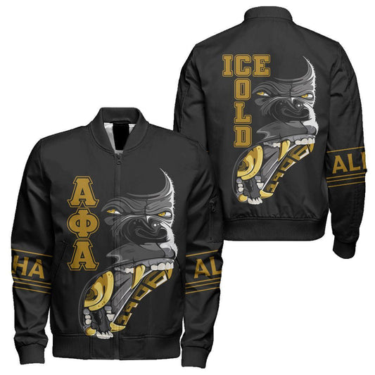 The Oldest And The Coldest Alpha Phi Alpha Sleeve Zip Bomber Jacket
