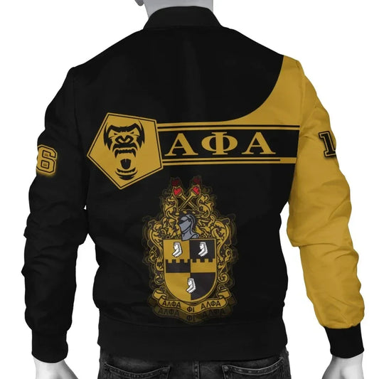 Personalised Alpha Phi Alpha Bomber Jacket - Simple Style J8