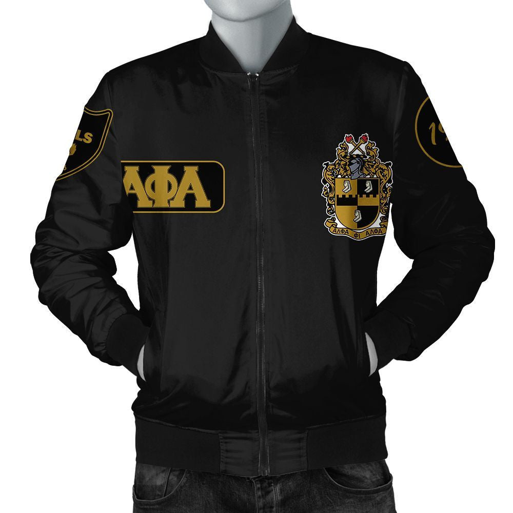 GetteeStore Jacket - Black And Gold Alpha Phi Alpha Bomber Jacket J5