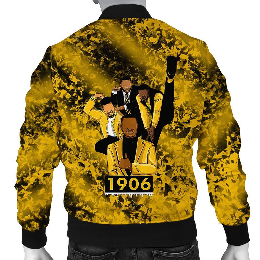 GetteeStore Jacket - ALPHA PHI ALPHAS 1906 DIAMOND PATTERN BOMBER JACKET J5