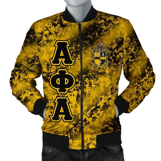 GetteeStore Jacket - ALPHA PHI ALPHAS 1906 DIAMOND PATTERN BOMBER JACKET J5