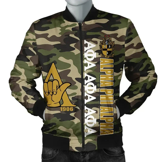 GetteeStore Jacket - Alpha Phi Alpha Camouflage Style Bomber Jacket J09