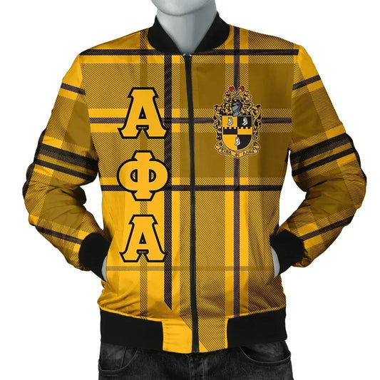 GetteeStore Jacket - Alpha Phi Alpha Burberr Style Bomber Jacket J5N