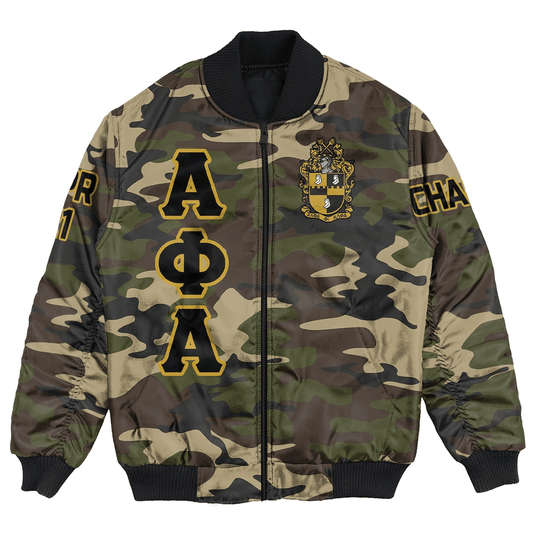 (Custom) GetteeStore Jacket - Alpha Phi Alpha Camouflage Bomber Jackets A31