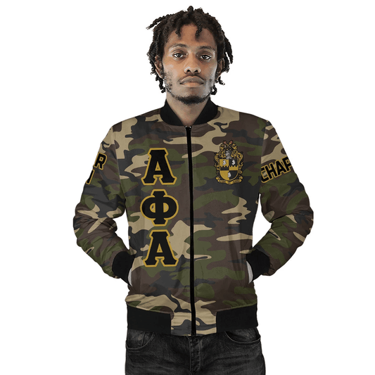 (Custom) GetteeStore Jacket - Alpha Phi Alpha Camouflage Bomber Jackets A31