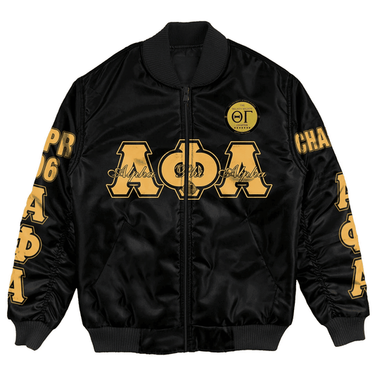 Gettee Bomber Jacket - Alpha Phi Alpha - USF Alphas Bomber Jacket A7