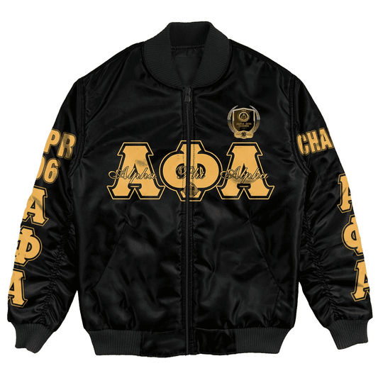 Gettee Bomber Jacket - Alpha Phi Alpha - Alpha Beta Lambda Bomber Jacket A7