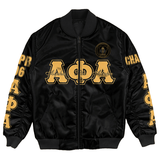 Gettee Bomber Jacket - Alpha Phi Alpha - Arkansas Alphas Bomber Jacket A7