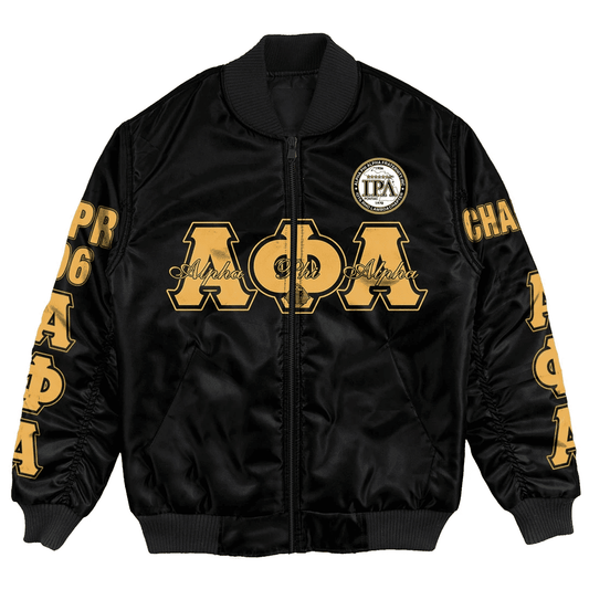 Gettee Bomber Jacket - Alpha Phi Alpha - Iota Rho Lambda Bomber Jacket A7