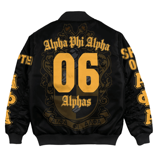Gettee Bomber Jacket - Alpha Phi Alpha - Mu Mu Lambda Bomber Jacket A7