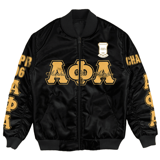 Gettee Bomber Jacket - Alpha Phi Alpha - Life Member Bomber Jacket A7