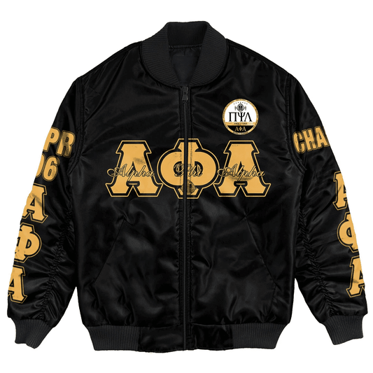 Gettee Bomber Jacket - Alpha Phi Alpha - Pi Psi Lambda Bomber Jacket A7