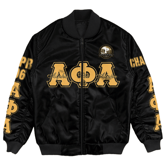 Gettee Bomber Jacket - Alpha Phi Alpha - Rho Chapter Alphas Bomber Jacket A7