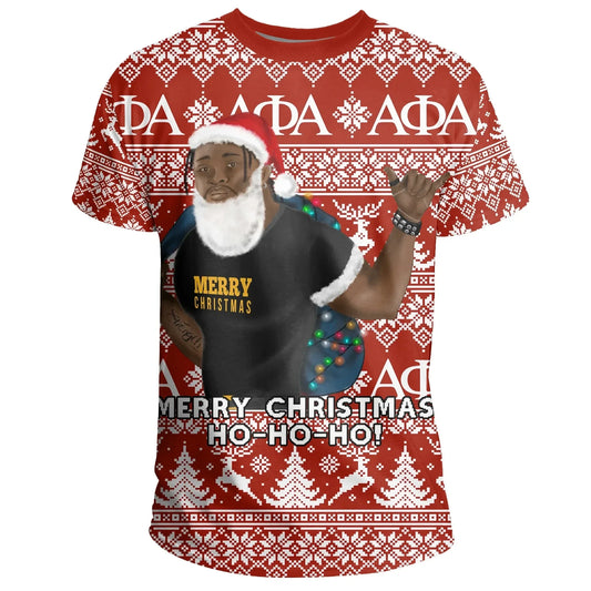 GetteeStore T-Shirt - Christmas Alpha Phi Alpha T-Shirt Red J5