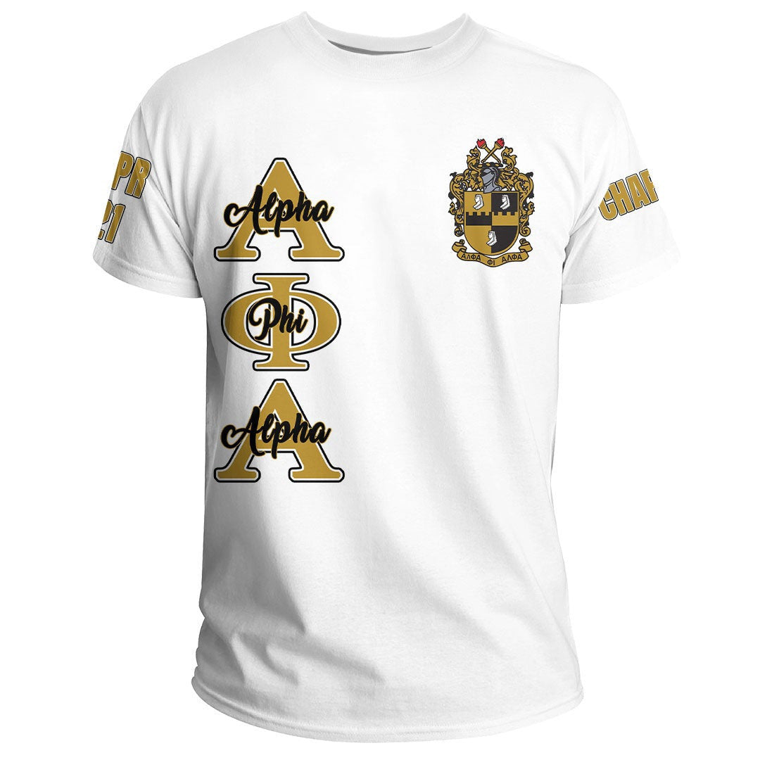 (Custom) Gettee T-shirt - Alpha Phi Alpha ( White ) T-shirt A31