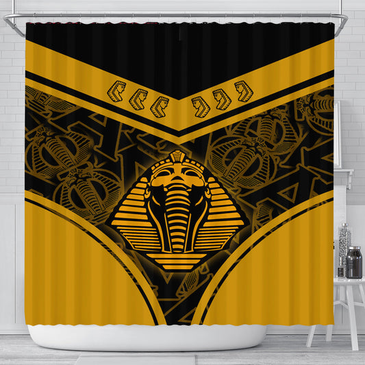 Gettee Store Shower Curtain -  Alpha Phi Alpha Sphynx Stylized Shower Curtain | Gettee Store
