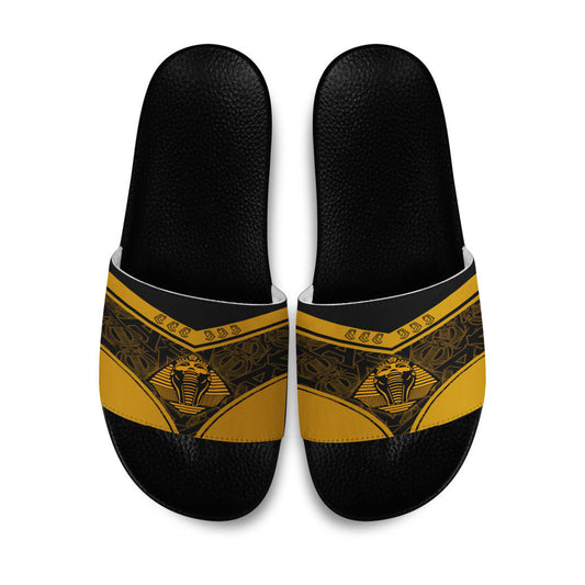 Gettee Store Slide Sandals -  Alpha Phi Alpha Sphynx Stylized Slide Sandals | Gettee Store
