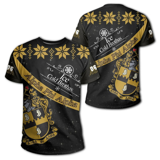 GetteeStore T-Shirt - Alpha Phi Alpha Ice Cold Brothas Christmas T-Shirt J09