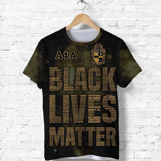 GetteeStore T-shirt - ALPHA PHI ALPHA FRATERNITY BLACK LIVES MATTER NO.1 T-SHIRT J5