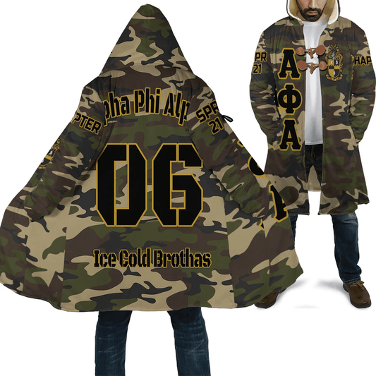 Alpha Phi Alpha Camouflage Hooded Coat |Africazone.store